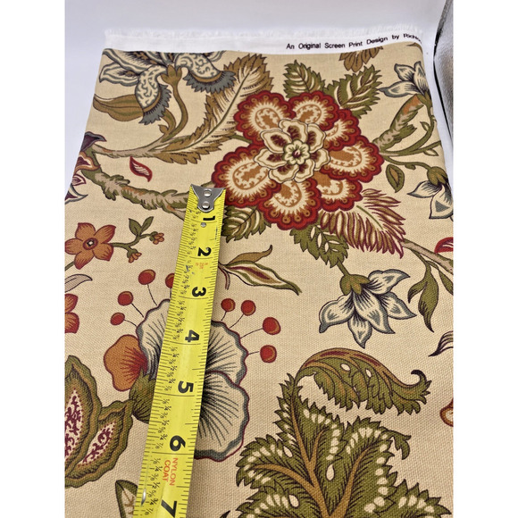 Richloom Upholstery Fabric 2+ Yards Fronds Floral Beige Tan Green Blue Red 74x44 - Picture 8 of 8